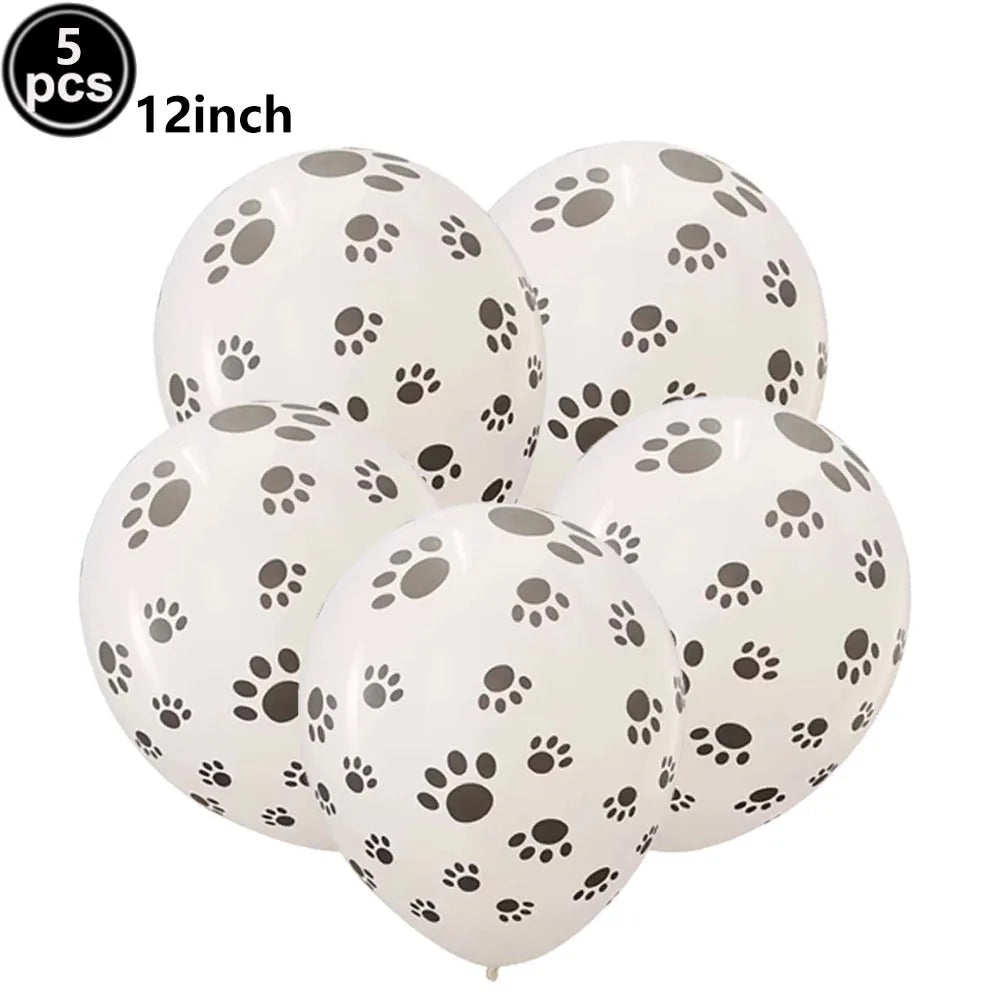 Dog Birthday Party Decorations 12inch Latex Print Animal Balloons Cute Pet Puppy Theme Baby Shower Birthday Party Decor Supplies