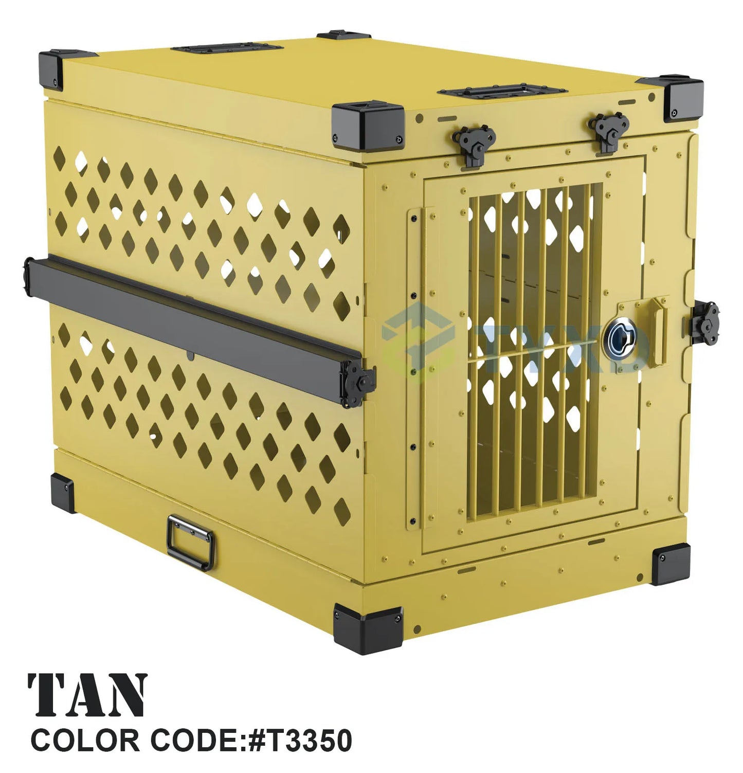 the ALUMINUM DOG CRATE - Impact Strong German Shepherd XL/Large Aluminum Collapsible Dog Travel Crate, Extra Large Folding Animal Cage