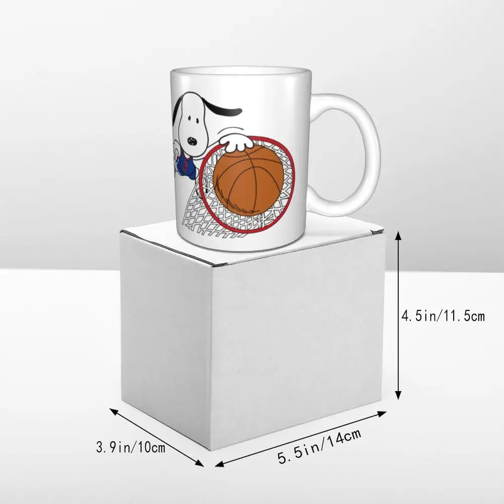 Manga Snoopy Woodstock Cartoon Dog Coffee Mug DIY Customized Ceramic Tea Milk Mug