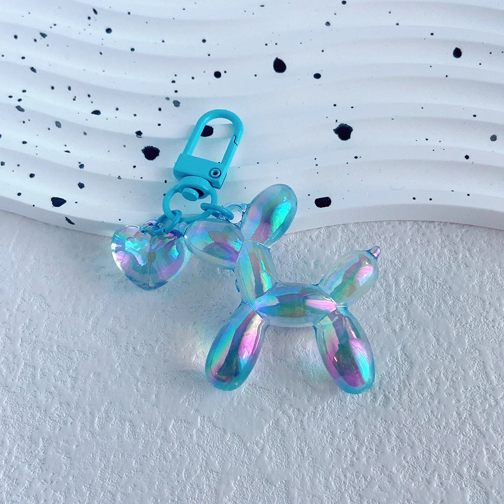 Cute Acrylic Cartoon Balloon Dog Keychains for Women Y2k Bag Pendant Couple Car Key Chains Jewelry Gift Decoration Accessories