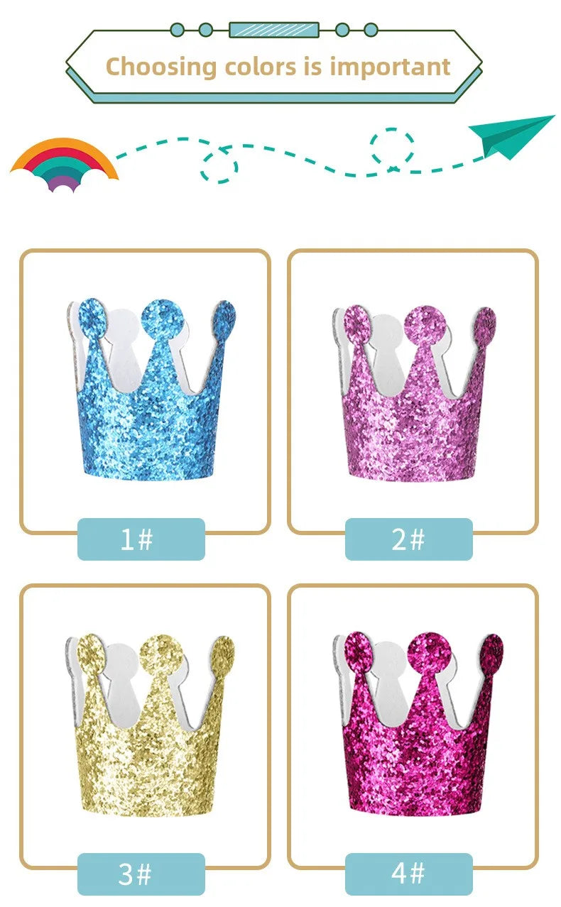 Pet Birthday Hat Glitter Bronzing Dog Crown Birthday Party Cat Dress Up Hat Photo Props