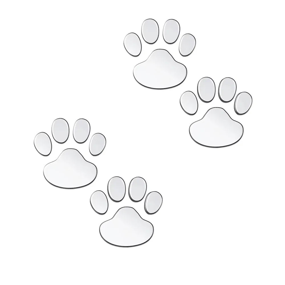 1/2/4Pairs 3D Stickers Paw Animal Dog Cat Cool Design Bear Foot Prints Footprint Decal Car Stickers for Auto Motorcycle