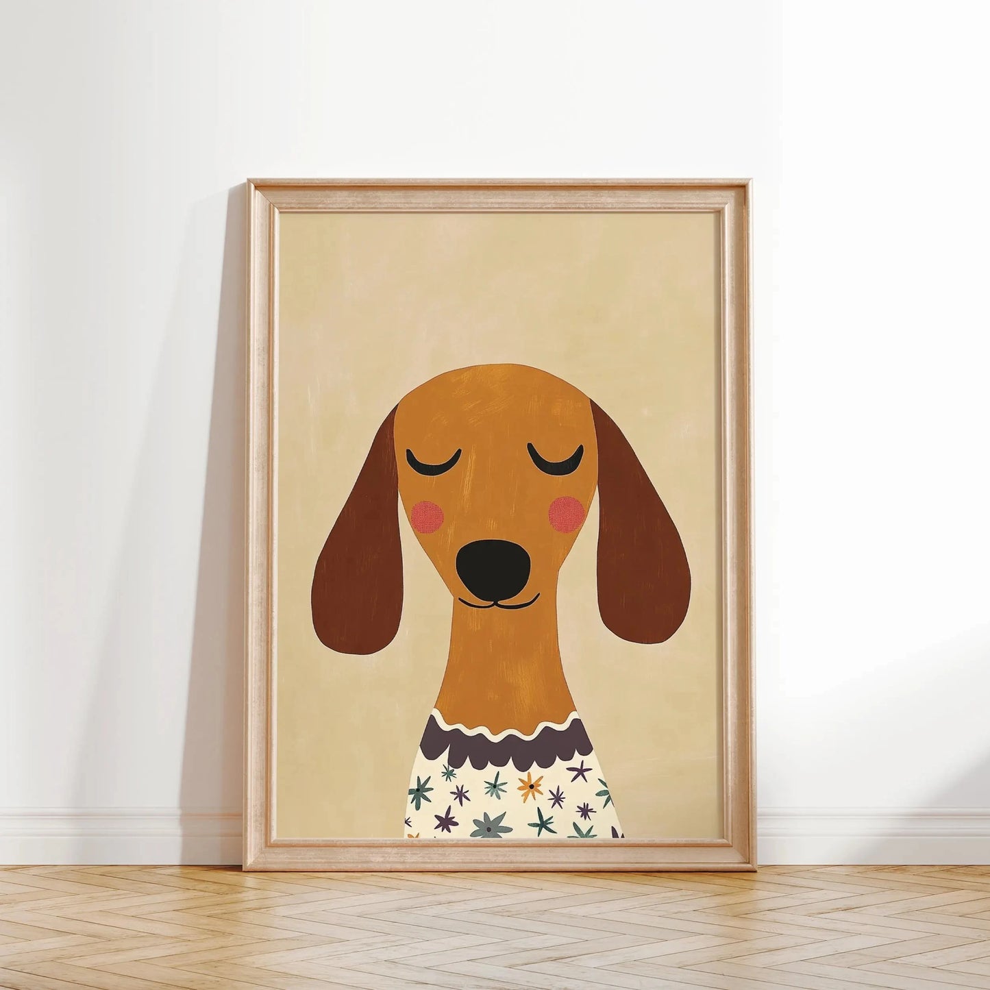Minimalist Dog Aesthetics Poster Dachshund Bagel Hound Whippet Poodle Modern Pet Portrait Illustration Home Animal Decoration