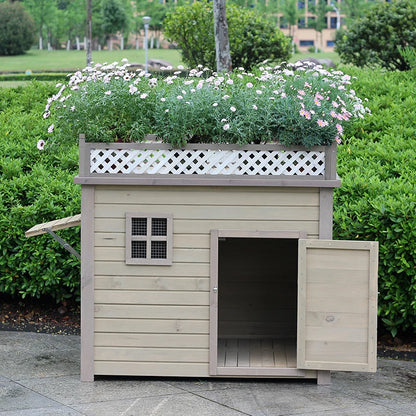 the DOGGY COTTAGE - Outdoor Solid Wood Doghouse, Kennel Indoor Large, Medium and Small Dogs, Outdoor Small, Medium and Large Courtyard Universal