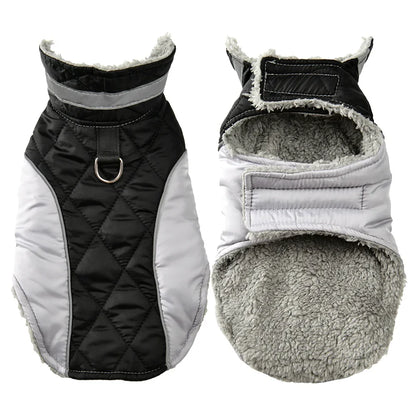 Reflective Pet Clothes For Small Large Dogs Warm Thicken Fleece Dog Vest Coat For Winter Plaid Puppy Parka With D-ring Labrador