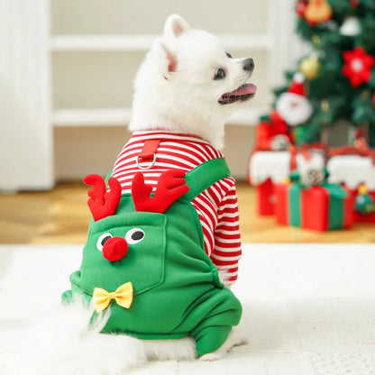 the JINGLEPAW CHRISTMAS VEST - Merry Christmas Pet Clothes, Dog Coat, Cat Clothing, Xmas Puppy Cosplay Santa Tree Costume, Happy Festival Coat