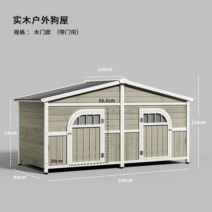 the DOG SHED - Rainproof and Cold-Proof Outdoor Doghouse Kennel, Winter Warm Large Dog Wooden Luxury Villa Doghouse