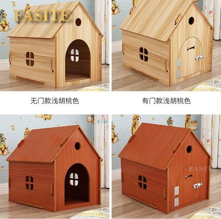 the RED BARN DOGHOUSE - Top Cover Doghouse, Outside Easy Installed Winter Gate Door Window External Entrance Nest, Home Pets Products