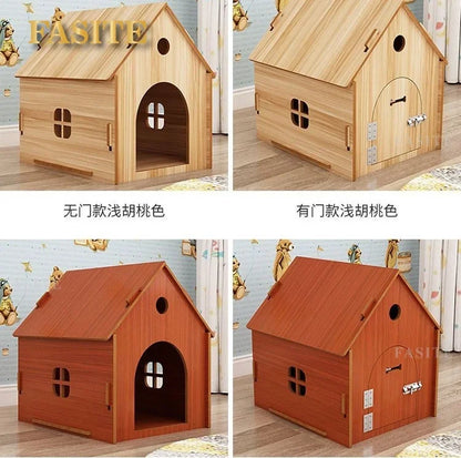 the RED BARN DOGHOUSE - Top Cover Doghouse, Outside Easy Installed Winter Gate Door Window External Entrance Nest, Home Pets Products
