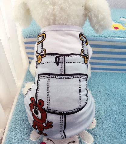 Pet Dog Clothes Cartoon Clothing Puppy Dogs Soft Vests Summer Shirt Casual T-Shirt for Small Pet Supplies