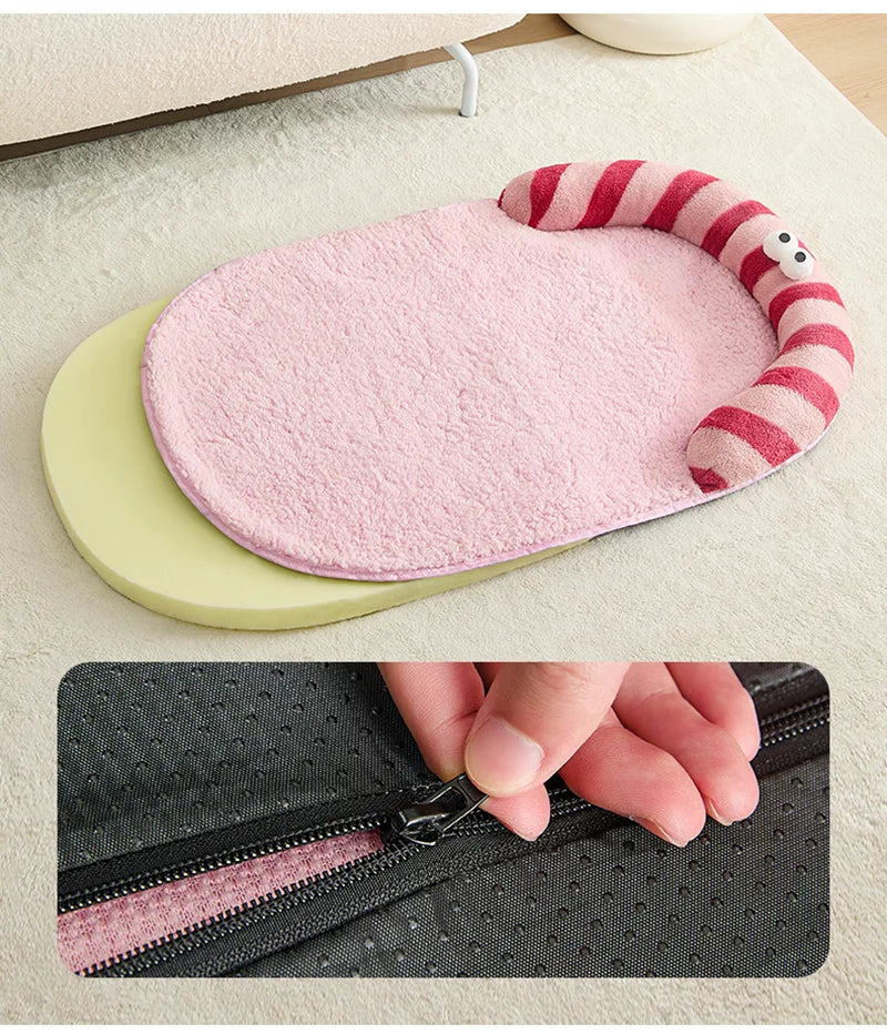 All-Season Removable Washable Pet Bed - Orthopedic Cushion for Teddy/Corgi & Small/Medium Dogs with Cat-Friendly Design