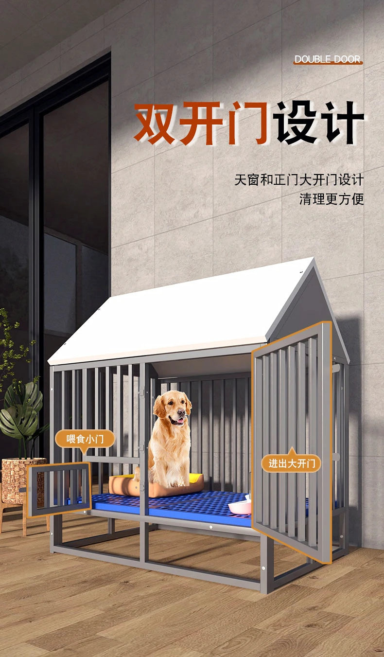 Bold and reinforced dog cage Medium-sized large dog outdoor rainproof rural outdoor special dog house Golden hair edge pasture