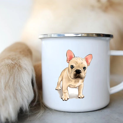 Original Mugs Coffee Cups to Sublimate Cute Dog Printed Enamel Coffee Tea Mugs Office Home Party Beer Drink Cola Cups Travel Cup