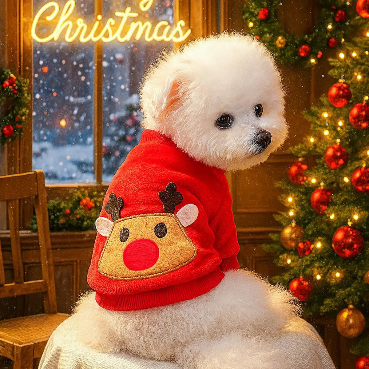 the SNOWPAW COZY SWEATER - Dog Christmas Clothes, Winter Warm Sweater, Pet Clothes for Small Dogs, Elk Santa Claus Dog/Cat Coat Hoodies, Christmas Dogs Costume