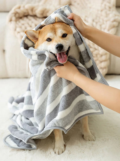 1PC Dog Bathrobe Oversized Thick-Added Absorbent Quick Drying Golden Shiba Cat Bath Towel Towel Used After Bath