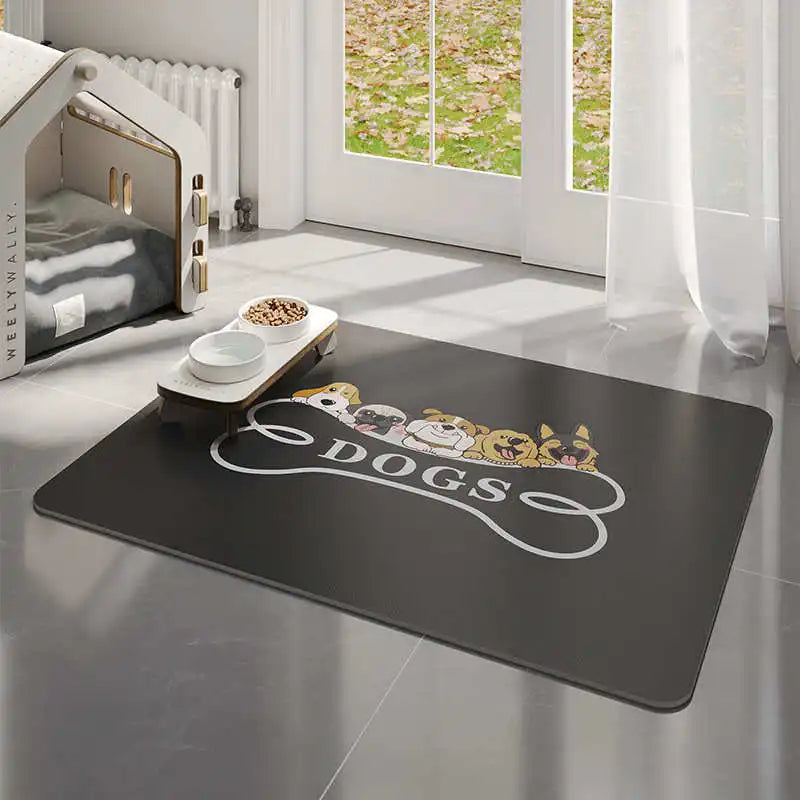 VIKAMA Cute Dog Anti-Dirt Pet Mat-Waterproof, Oil-Resistant, Food-Safe, Quick-Drying, Scratch-Resistant, Easy To Clean