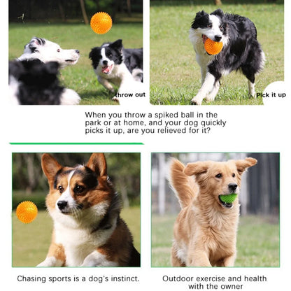 Pet Dog Toys Cat Puppy Sounding Toy Polka Squeaky Tooth Cleaning Ball TPR Training Teeth Chewing Toy Thorn Macaron Balls