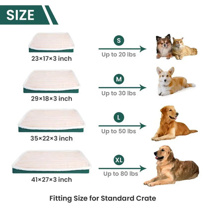 Dog Soft Bed Calming Cat Beds Pet Mattress with Removable Washable Cover Memory Foam Mat Dogs Crate Mats with Non-Slip Bottom