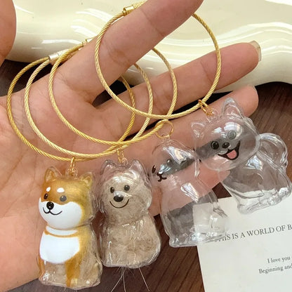 Dog Hair Storage Pendant Keychain Transparent Pet Fur Keepsake Capsule DIY Decoration Memorial Gifts for Pet Lovers Home Display