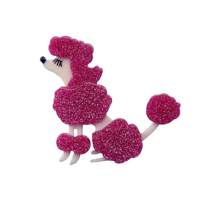 Pets Dog Pin Brooch Vintage Design Acrylic Dog Poodle Brooch for Teens Girls Women Handmade Lovely Animal Dog Brooch Jewelry