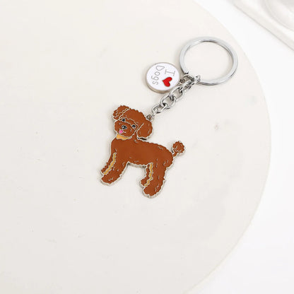 Pet dog car keychain pendant creative metal accessories key ring holiday gifts