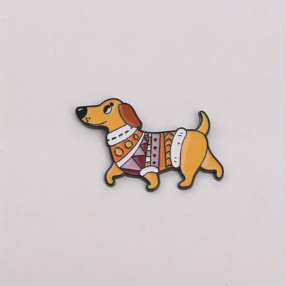 Cute Sausage Dog Emblem Brooch
