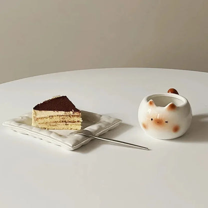 Cute Ceramic Cup Creative Siamese Cat Shaped Mug Coffee Cups Office Milk Cup Household Drinking Utensil Funny Birthday Gift