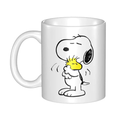 Manga Snoopy Woodstock Cartoon Dog Coffee Mug DIY Customized Ceramic Tea Milk Mug