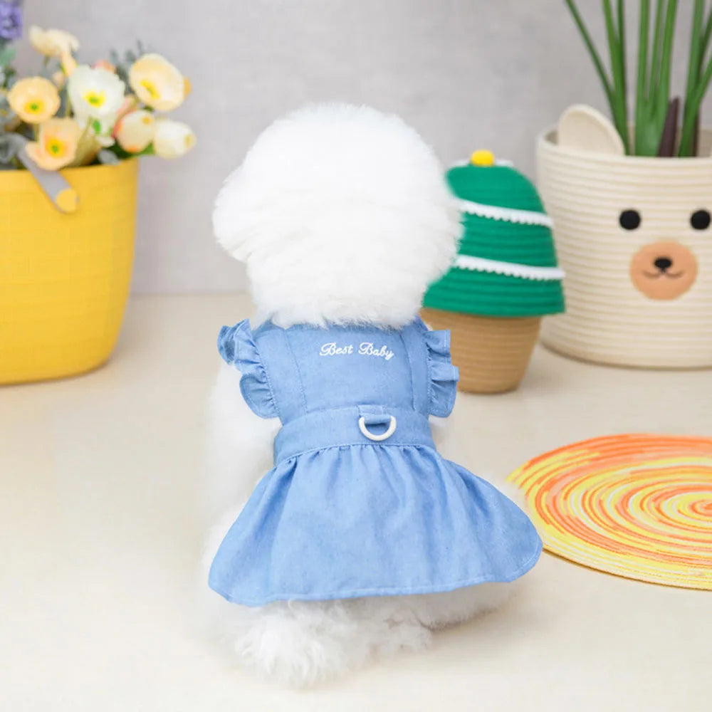 the BEST BABY - Dog Dress Puppy Luxury Skirt, Dog Clothes Princess Dresses, Wedding Evening Dress, Tutu Skirt Denim Skirt, Small Dogs Clothing