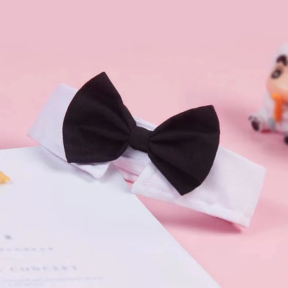 the DAPPER PUP BOW TIE COLLAR - 1PC Pets Puppy/Dogs/Cats Adjustable Bow Tie, Collar Necktie Bowknot, Bowtie Holiday Wedding Decoration, Grooming Accessories