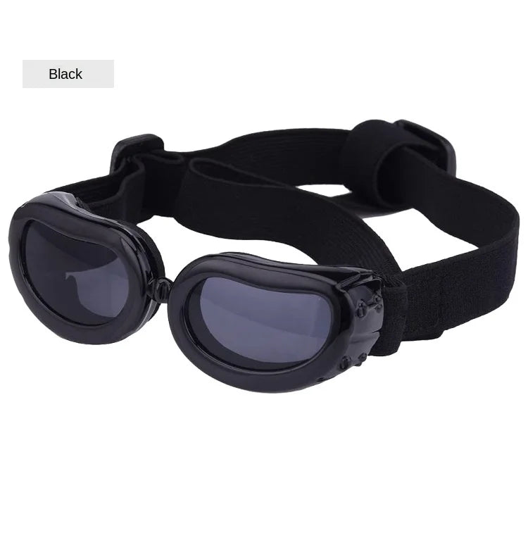 the SANTASIGHT PET SHADES - Small Dog Christmas Decorations Sunglasses, UV Protection Goggles, Eye Wear Protection with Adjustable Strap, Waterproof Pet Sunglasses