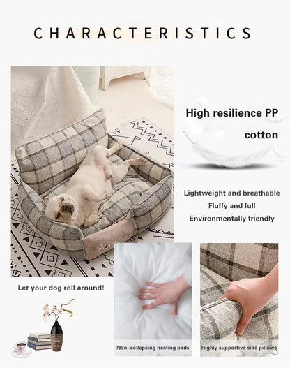 Cat Bed Sofa Winter Warm Removable Summer Cooler Mat Foam Neck Pad Nest Beds Pet Deep Sleeping for Small Medium Dogs Puppy