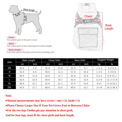 Pet Dog Jacket For Small Medium Dogs Cats With Harness Winter Warm Puppy Clothing Waterproof Coat Yorkshire Bulldog Pug Clothing