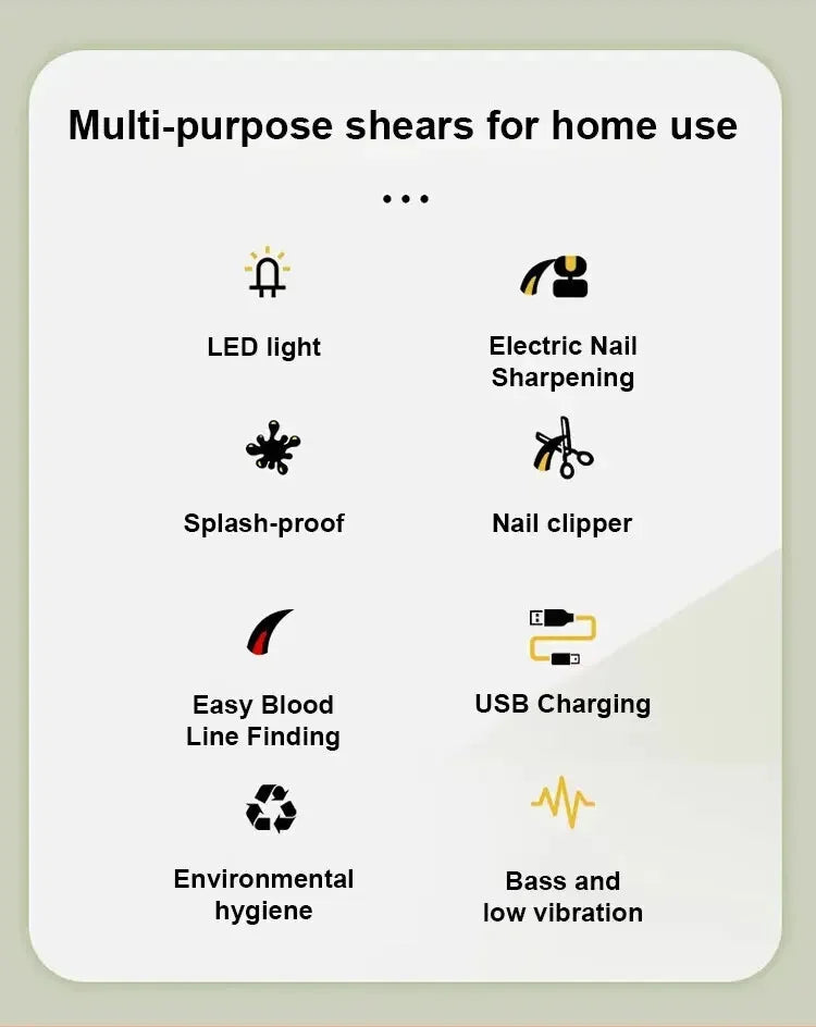 2 In 1 Pet Nail Clippers with Led Light Dog Cat Special Blood Line Scissors Multifunction Animals Paw Nail Trimmer Pet Supplies