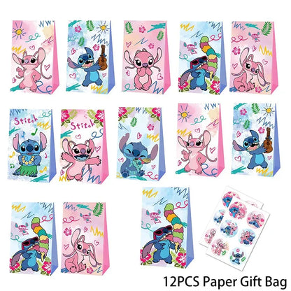 Disney Lilo Stitch Birthday Party Decoration Kids Stitch Theme Tableware Set Angel Balloons Happy Banner Supplies For Girl Favor