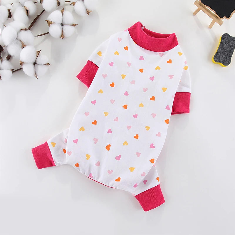 Pet Dog Clothes for Small Dogs Fashion Dog Jumpsuits Cute Print Puppy Pajamas Soft Cotton Pet Cat Jumpsuits Chihuahua Clothes