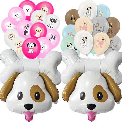 Dog Birthday Party Decorations 12inch Latex Print Animal Balloons Cute Pet Puppy Theme Baby Shower Birthday Party Decor Supplies