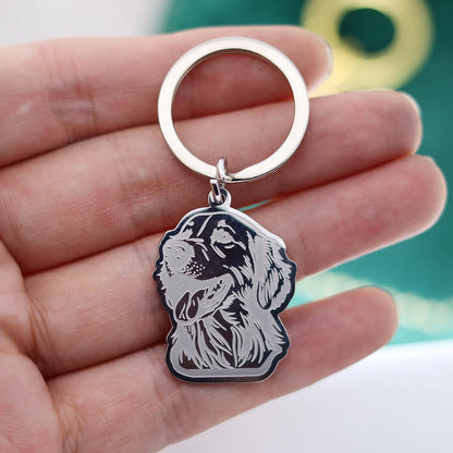 Stainless Steel Charms French Bulldog Dog Men's Trendy Punk Keychain for Women Men Jewelry Kids Gifts Key Bag Deco Accessories