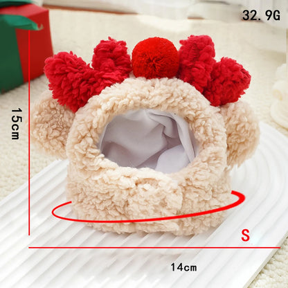 the MERRY CANINE - Funny Dog Christmas Hat, Pets Santa Bibs, New Year Party Cosplay Costume, Puppy Cap, Cute Cats Bandana, Clothes Accessories Gift