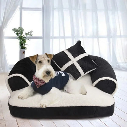 NEW Cute Warm Double-Cushion Dog Bed Cotton Soft Sofa Pet House Dog Cat Beds Dog Kennel Pet Mat