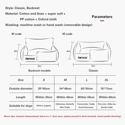 Cat Bed Sofa Winter Warm Removable Summer Cooler Mat Foam Neck Pad Nest Beds Pet Deep Sleeping for Small Medium Dogs Puppy