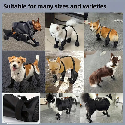 the RAINCOAT LEGGINGS - Dog Shoes, Waterproof Adjustable Dog Shoes, Anti-Slip Dog Boots, Outdoor Protective Accessories for Small and Medium Size Dogs