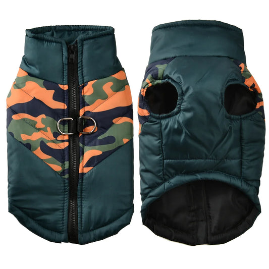 Warm Dog Clothes For Small Medium Dogs Outdoor Windproof Waterproof With Zipper Pet Camouflage Jacket French Bulldog Outfits