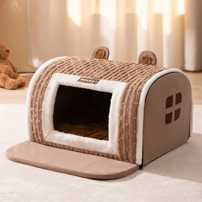 Winter dog three-dimensional bear curved house kennel warm thickened cat  pet