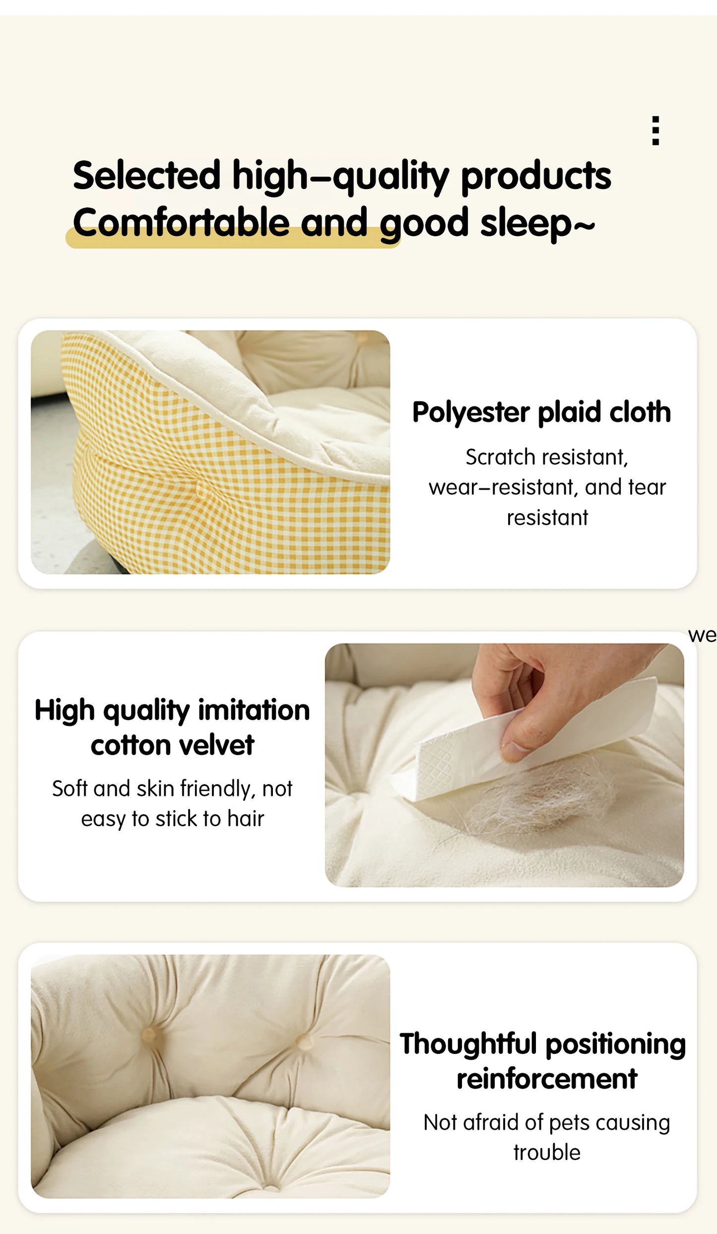 Winter Dog Bed Imitation Cotton Velvet Dogs Mat Beds Fluffy Soft High Rebound Pet Bed For All-season Pet Dog Accessories