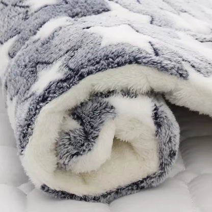 Pet Sleeping Mat Dog Bed Cat Bed Soft Hair Thickened Blanket Pad Fleece Home Washable Warm Bear Pattern Blanket Pet Supplies