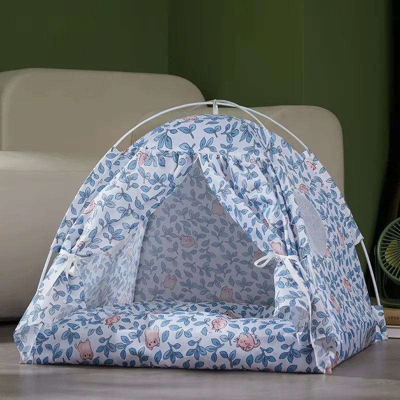 the PRETTY PET TENT - Foldable Outdoor Portable Easy Doghouse, Folding Pet Bed Cage, Pet Tent House