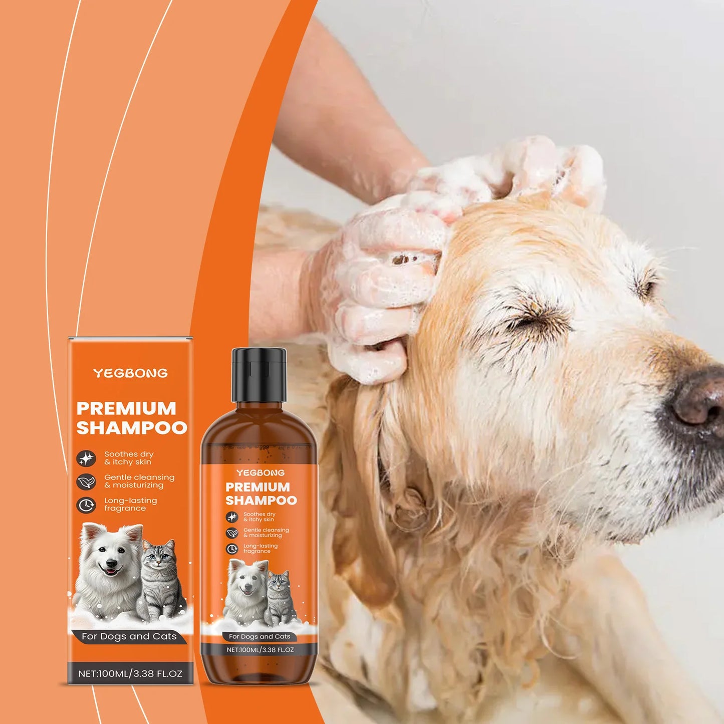 the SOAP & SUDS SHAMPOO - Natural Pet Shampoo for Dogs & Cats, Coconut Oil Derivative Formula, Removes Odor & Tangles, Flea & Insect Repellent