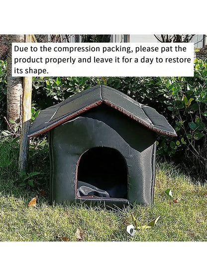 1pc Outdoor Dog House, Winter Cold Shelter, Waterproof, Sun Proof, Durable, Foldable Outdoor Tent, Stray Cat Shelter, Pet House