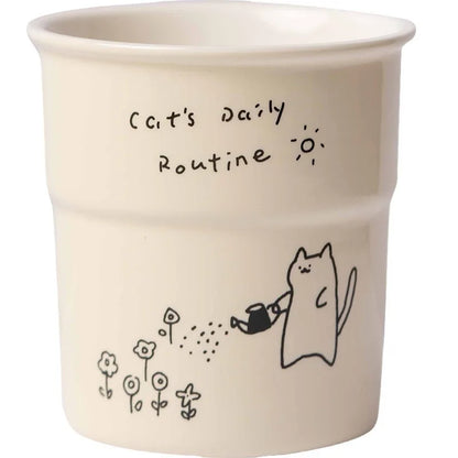 225ml Ceramic Cup Cute Cat Illustrations Coffee Cup for Kitchen Coffee Shop Restaurant,Latte Mug,Drinkware Gift Souvenir